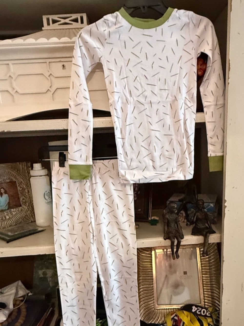 LAKE pajamas kids size 8 pima long long set in pencils